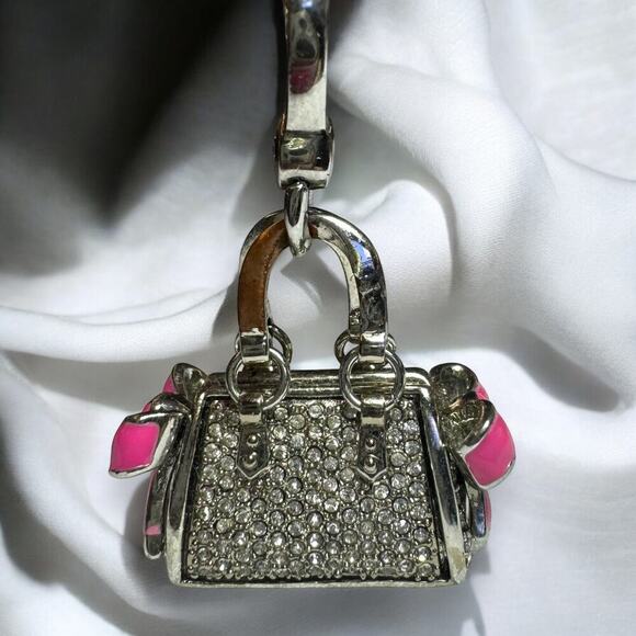 Juicy Couture Y2K Daydreamer Pave Rhinestone Purse Charm with Pink Bows - FAB - Picture 3 of 11